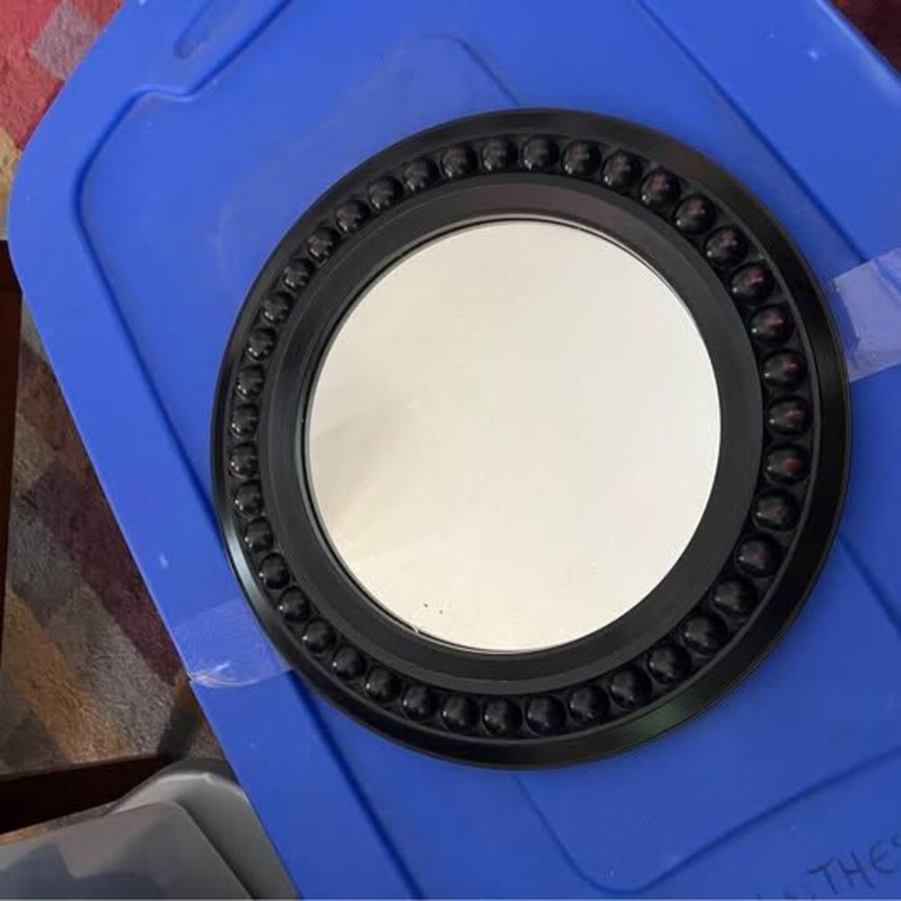 Round Black Beaded Wall Mirror
